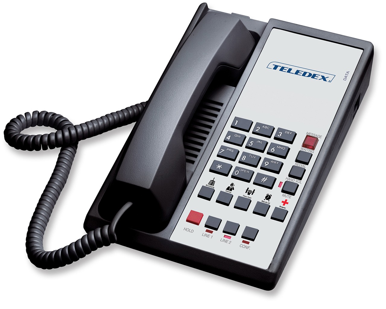 Teledex Diamond L2-5E 2 Line Guest Room Telephone Black DIA671591