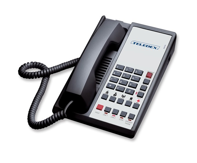 Teledex Diamond L2S-5E 2 Line Guest Room Telephone Black DIA671491