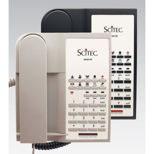 Scitec Aegis-10S-09 Single Line Speakerphone Hotel Phone 10 Button Black 98102